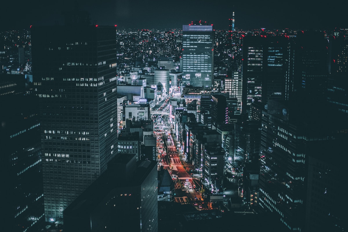 Tokyo street at night